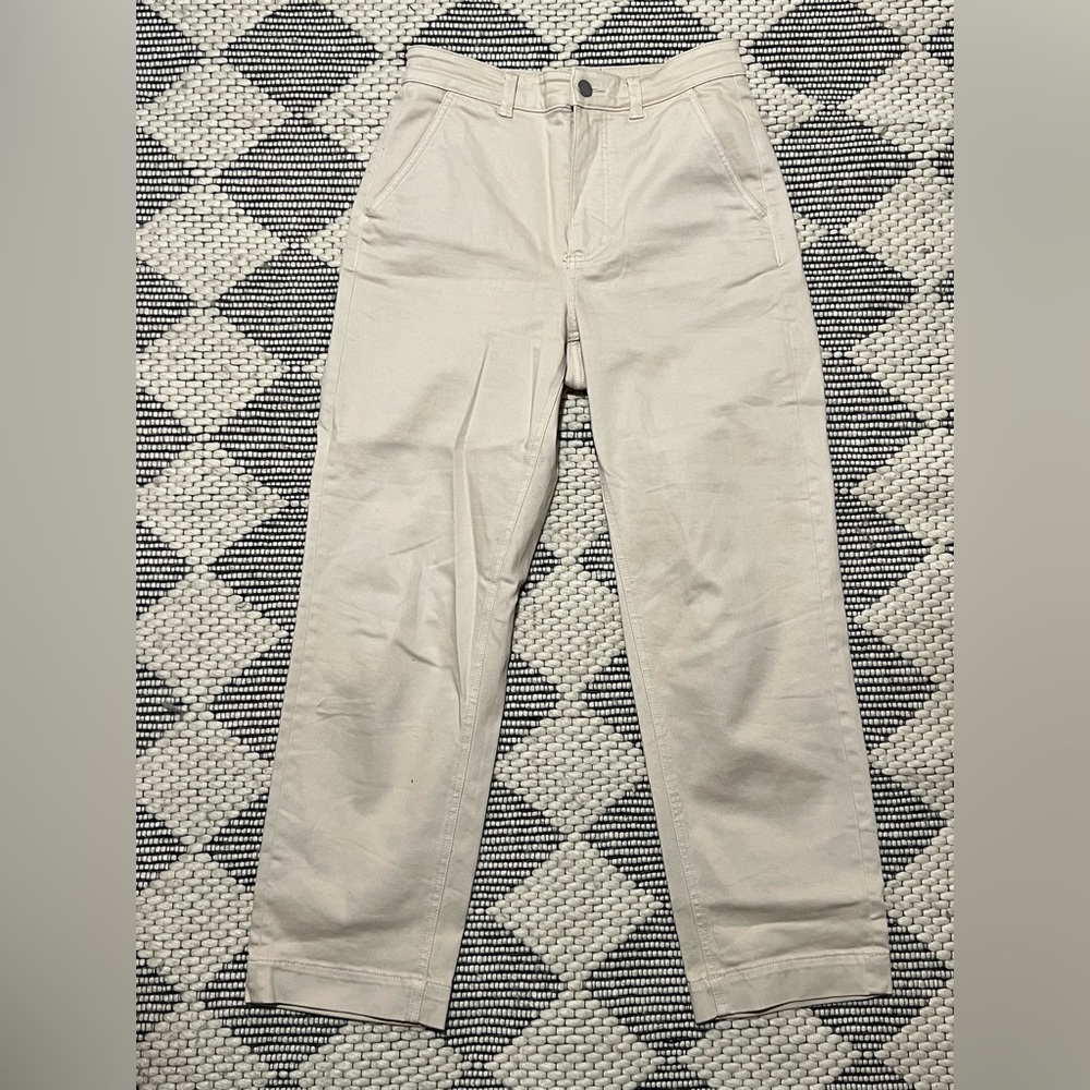 Everlane Straight Leg Crop Pants - Bone (off-white) - Size 6